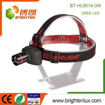 Factory Supply Multi-functional Coal Mining 3 * AAA Matériau ABS en aluminium 3watt High Power Cree Zoom Headlamp Headlight led